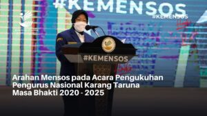 Arahan Mensos pada Acara Pengukuhan Pengurus Nasional Karang Taruna Masa Bhakti 2020 – 2025